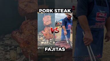 You Can Only Choose One 🔥 Fajitas vs Pork Steak (Boston Butt) #texas #bbq