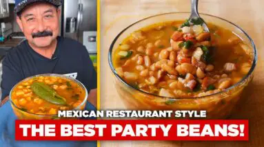 Make these PARTY BEANS for your next CARNE ASADA (the SECRET Mexican Restaurant Recipe)