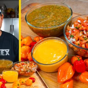 These 3 DELICIOUS HABANERO SALSA Recipes are Hot, Hotter & HOTTEST! (Fresh, Boiled & Tatemada Syle)