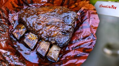 Monster Sized BBQ Beef Dino Ribs on the SmokinTex Pro