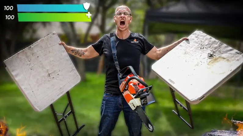 Taking a Chainsaw to my BBQ Prep Table...