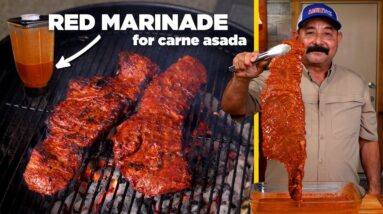 The SECRET RED MARINADE Recipe for CARNE ASADA used by Mexican Meat Markets & Restaurants